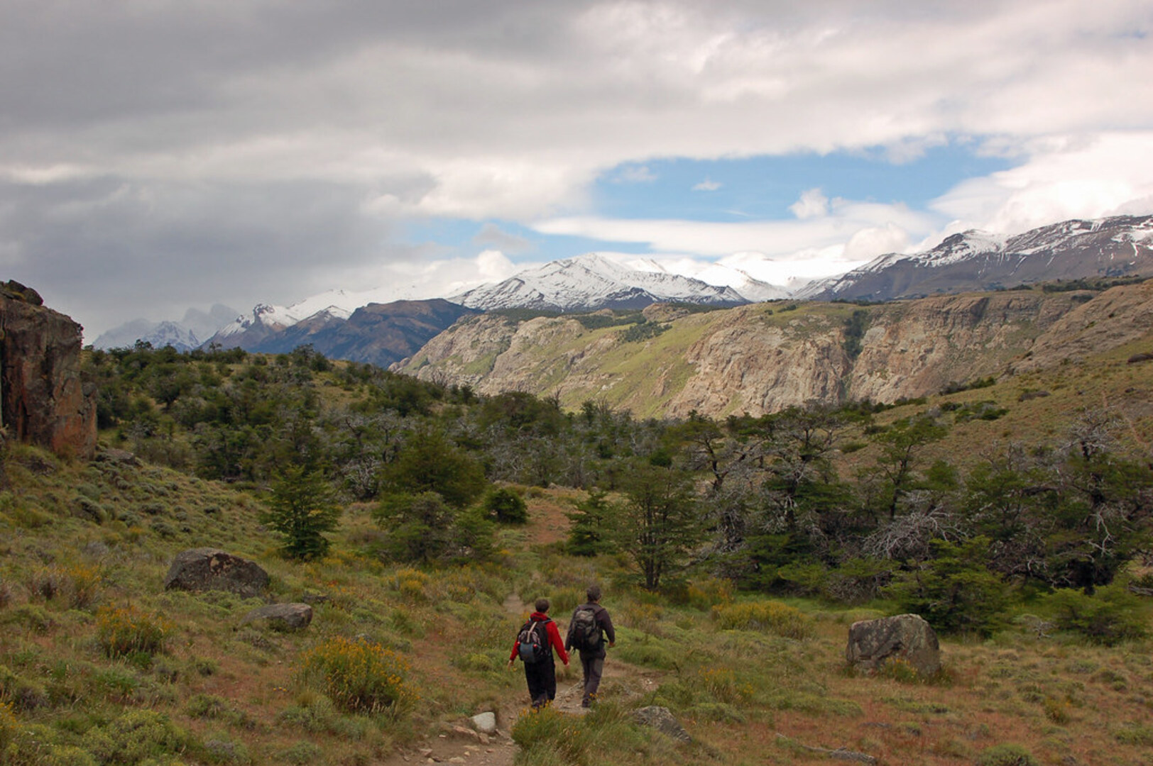 Hikers on Fitzroy Trail